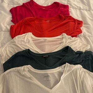 Lot of 5 Express Relaxed V-Neck Short Sleeve London T- size small